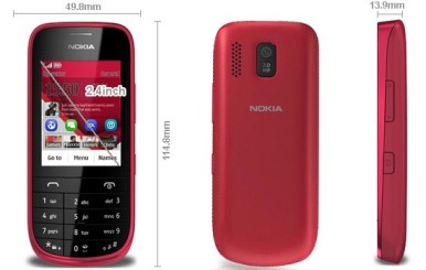 Nokia Asha 203 ima dimenzije od 114,8 x 49,8 x 13,9 mm