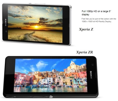 Xperia Z vs Xperia ZR