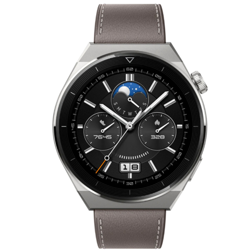 Huawei Watch GT 3 Pro 46mm Titanium Grey case with Leather Strap